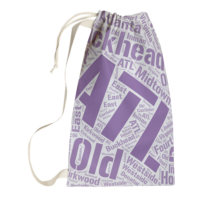 Laundry Hamper with Handles, Large (36" H x 28" W x 1.5" D), Purple, Atlanta