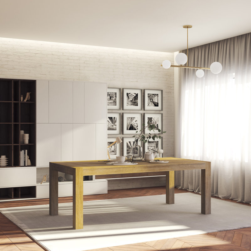 Arieh Solid Wood Dining Table, Dark