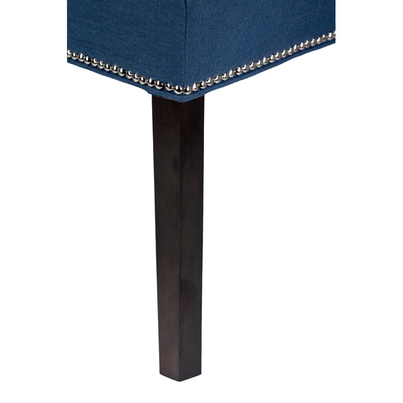 Cyran 20'' H Upholstered Parsons Chair, Denim, Espresso