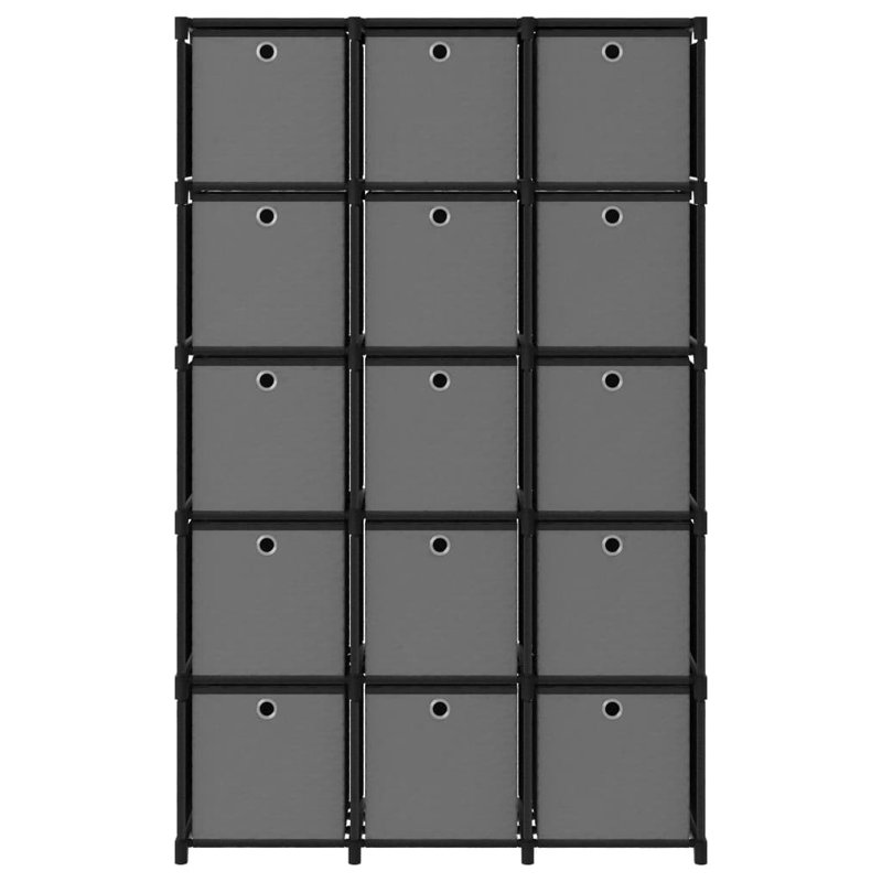 Aras 103cm W Metal Shelving Unit, Black