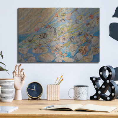 «Rhythms Of Ebb and Flow, Molos Beach Right Panel» par Sharon Pitts, art mural en métal
