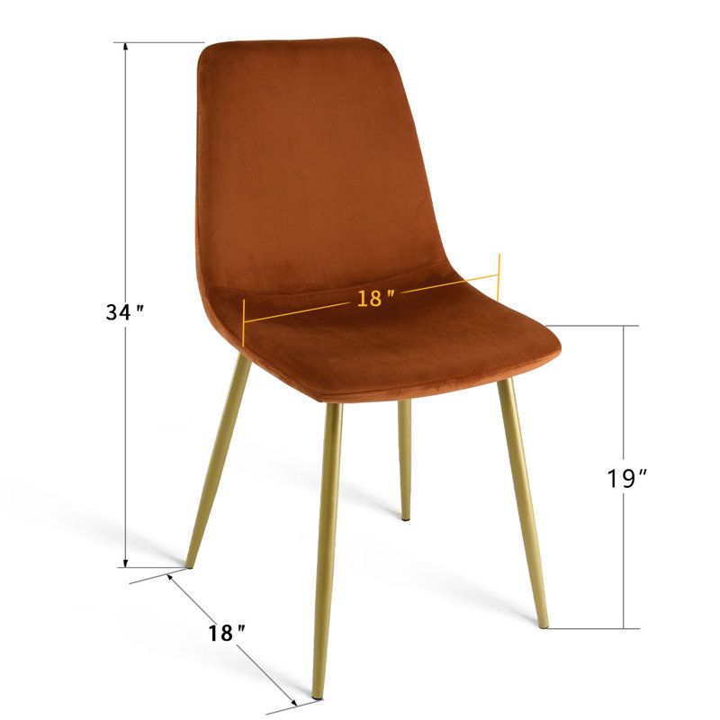Chaise d'appoint en velours Heffron, Terra doré