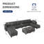 Canapé rembourré 163 po avec repose-pieds-87873246