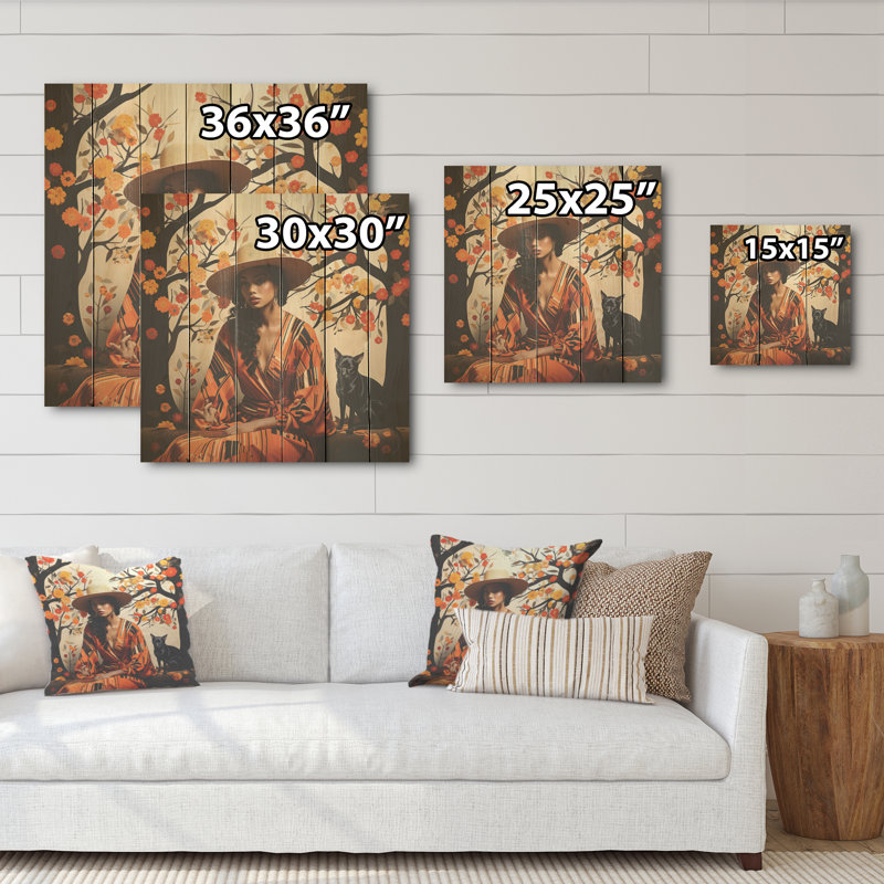 Collage de femme mexicaine - Art mural mexicain sur bois de pin naturel, H 25 po x l 25 po