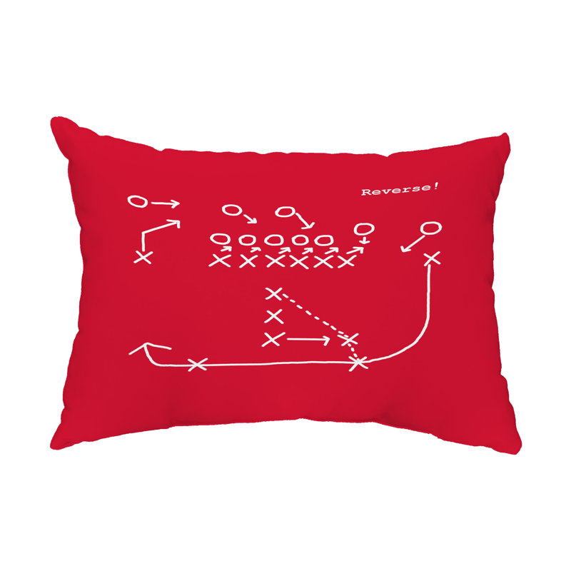 Outdoor Reversible Throw Pillow, Red