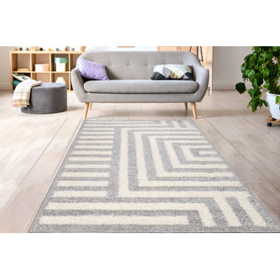 Tapis beige / bleu en polypropylène / jute tissé à la machine Dajuana