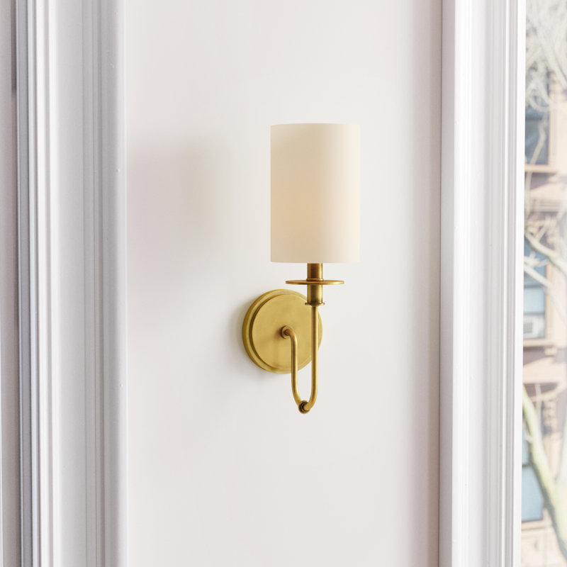 Pelham 1-Light Armed Sconce, Rubbed Brass
