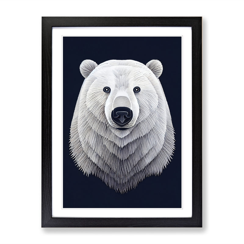 Mighty Polar Bear - Wall Art, 64cm H x 46cm W x 2cm D, Oak