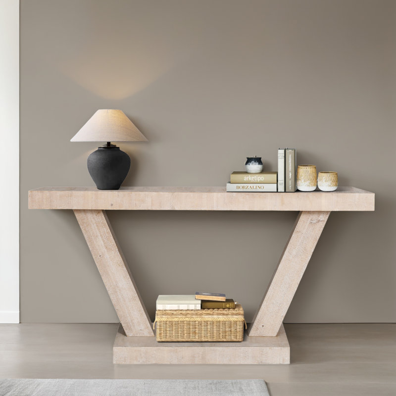 Table d'appoint 59,82 "pour vestibule dans le couloir, Naturel antique