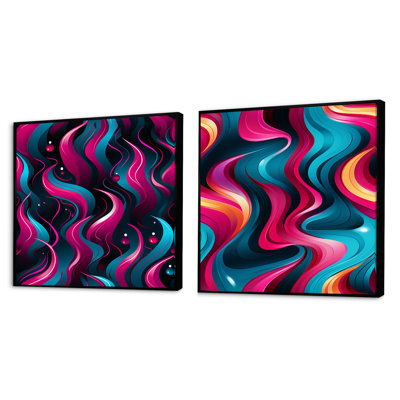 Corderious - Abstract Shapes Square Collage Set Of 2