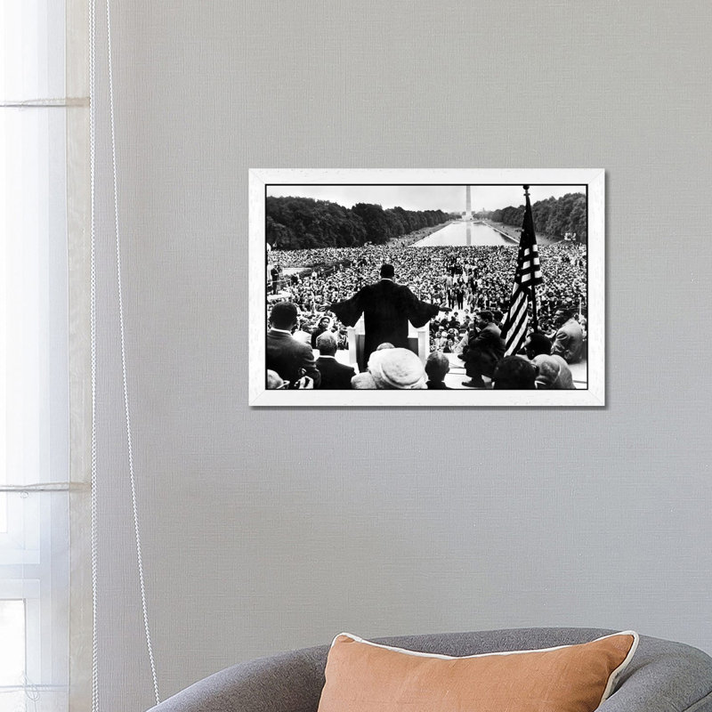 Martin Luther King Jr. Speaking At The Prayer Pilgrimage For Freedom, National Mall, Washington D.C., May 17, 1957 by Rue Des Archives - Floater Frame Print on Canvas
