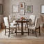 Ensemble de salle à manger rond extensible cinq pièces avec quatre chaises rembourrées-1260876382