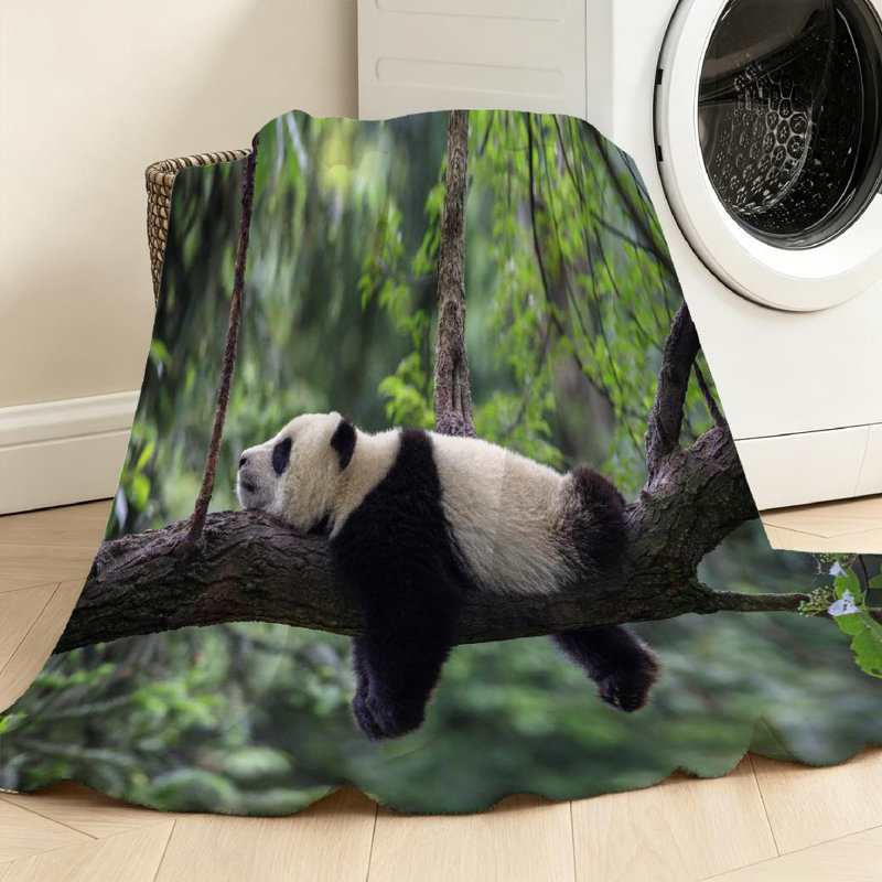 Jeté en flanelle transparente molletonné, imprimé panda, Throw 30" x 40"