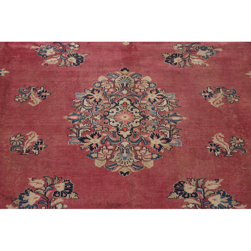 Tapis traditionnel floral rose grand 10 x 14