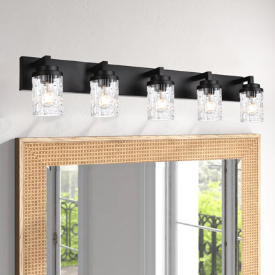 Éclairage de salle de bain 5 lumières à intensité variable noir Daniel-Louis