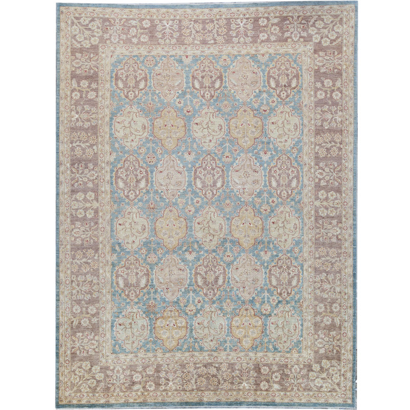 Tapis beige noué à la main de haute qualité