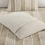 Housse de couette très grand / très grand en coton avec rayures alternées et attaches intérieures 100% pour attache blanche