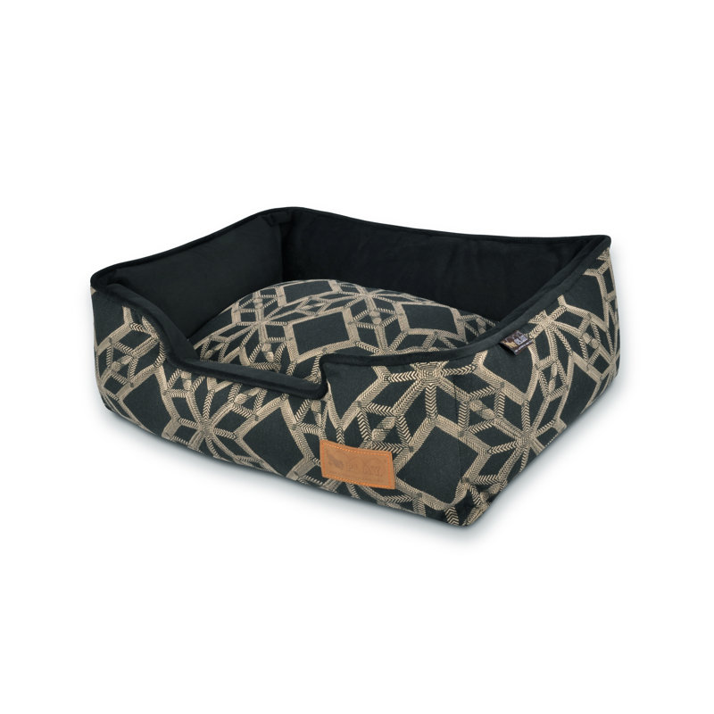 Solstice Bolster Lounge Dog Bed, Medium (8" H x 25" W x 31" D), Black