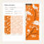 Papier peint floral, oiseaux, décoration murale orange