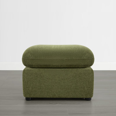 Upholstered Ottoman With Sturdy Wooden Frame