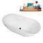 Baignoire et plateau autoportant 59 "avec drain interne 59" Streamline-101686116