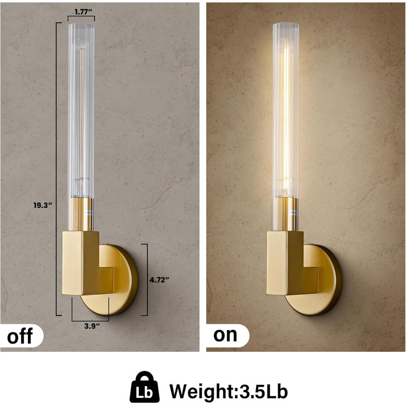 Efua 1- Light Wallchiere Wall Sconces(Bulb Included), Brass