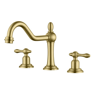 SUMERAIN 8 Inch Bathroom Sink Faucet, Vintage Widespread Basin Faucet, Solid Brass Material