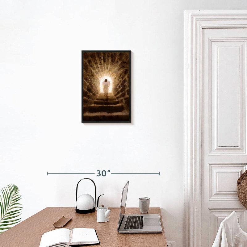Résurgence du Christ, 13 po x 19 po, Cadre flottant noir