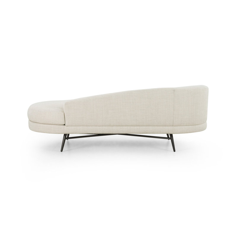 Carmela Upholstered Chaise Lounge, Irving Taupe Polyester Blend, Left-Arm Chaise, Carbon Black
