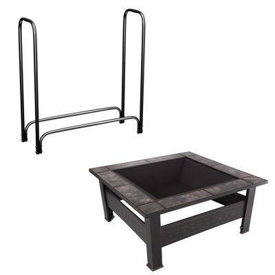 Table de foyer d'extérieur au bois en acier 14 po x l 32 po