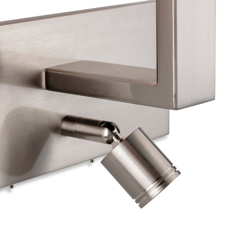  2-Light LED Silver Wallchiere, Oyster shade