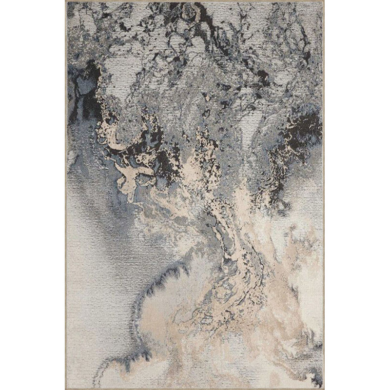 Tapis beige à motif abstrait et éclaboussures de peinture abstraite