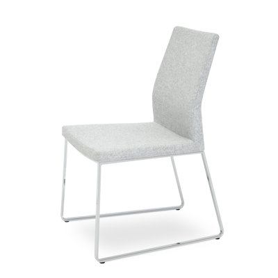 Pasha Sled Dining Chair in Wool