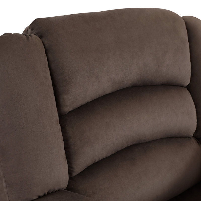 Transitional Microfiber Fabric Upholstered Loveseat, Brown