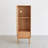 Solid Oak Storage Cabinet For Living Room - Free-Standing Corner Cabinets Storage Table With Vintage Glass Door