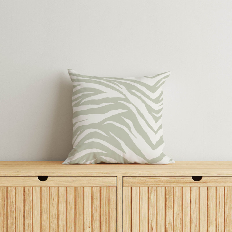 Coussin Zebra, H 16 po x l 16 po, Vert clair