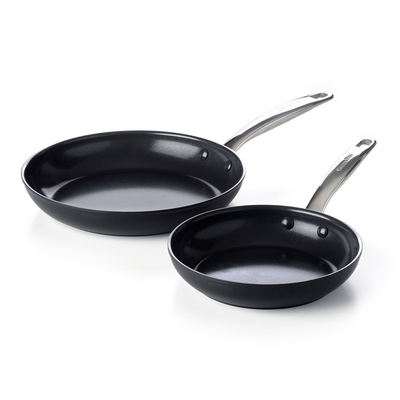 GreenPan Chatham Black Prime Midnight Healthy Ceramic Nonstick 8" and 10" Frying Pan Skillet Set