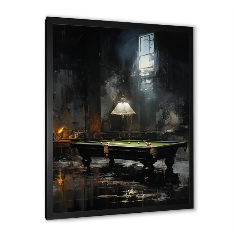 Art sur toile Billard, H 32 po x l 16 po x P 1 po, Cadre photo noir