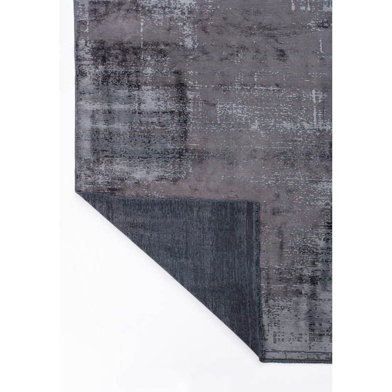 Rapture Abstract Area Rug in Gray, Square 9'