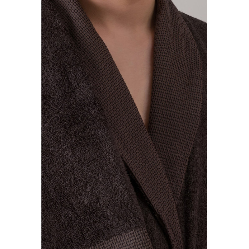 Leong Cotton Blend Above Knee Bathrobe with Pockets