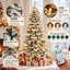 Arbre de Noël 7,5 pi avec lumières, 450 lumières et 1010 branches