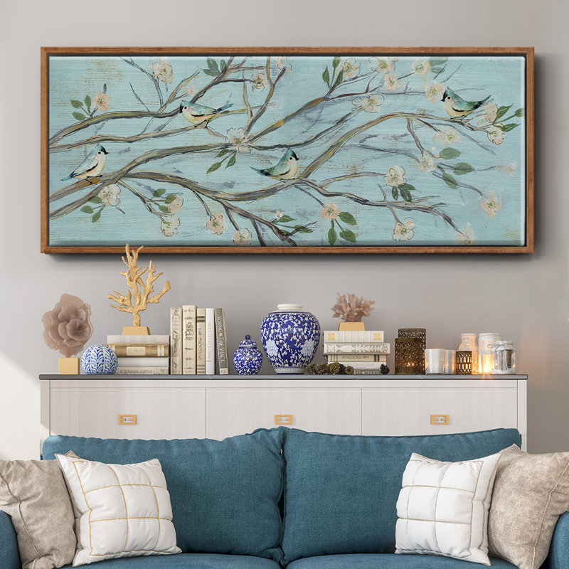 «Blue Sky and Blossoms», toile encadrée, H 8 po x l 20 po