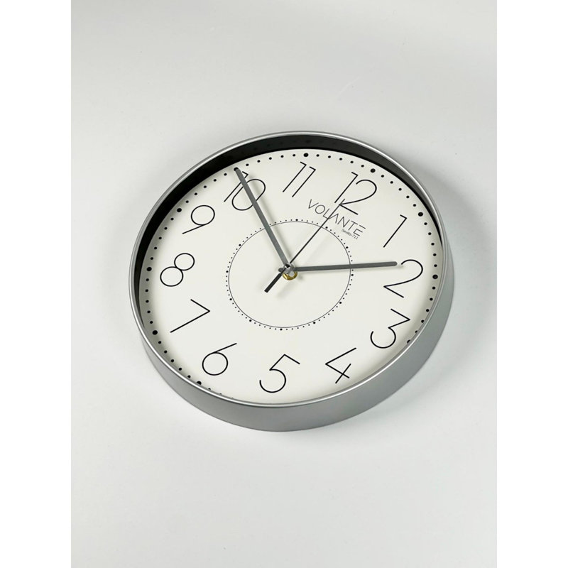 Elegant Decorative Wall Clock, Silver Finish, 11.8 x 11.8 x 1.8 inches | 100% Plastic Body with Real Glass Cover | Stylish Home Decor for Living Room, Office & Bedroom | Perfect Gift for Any Occasion