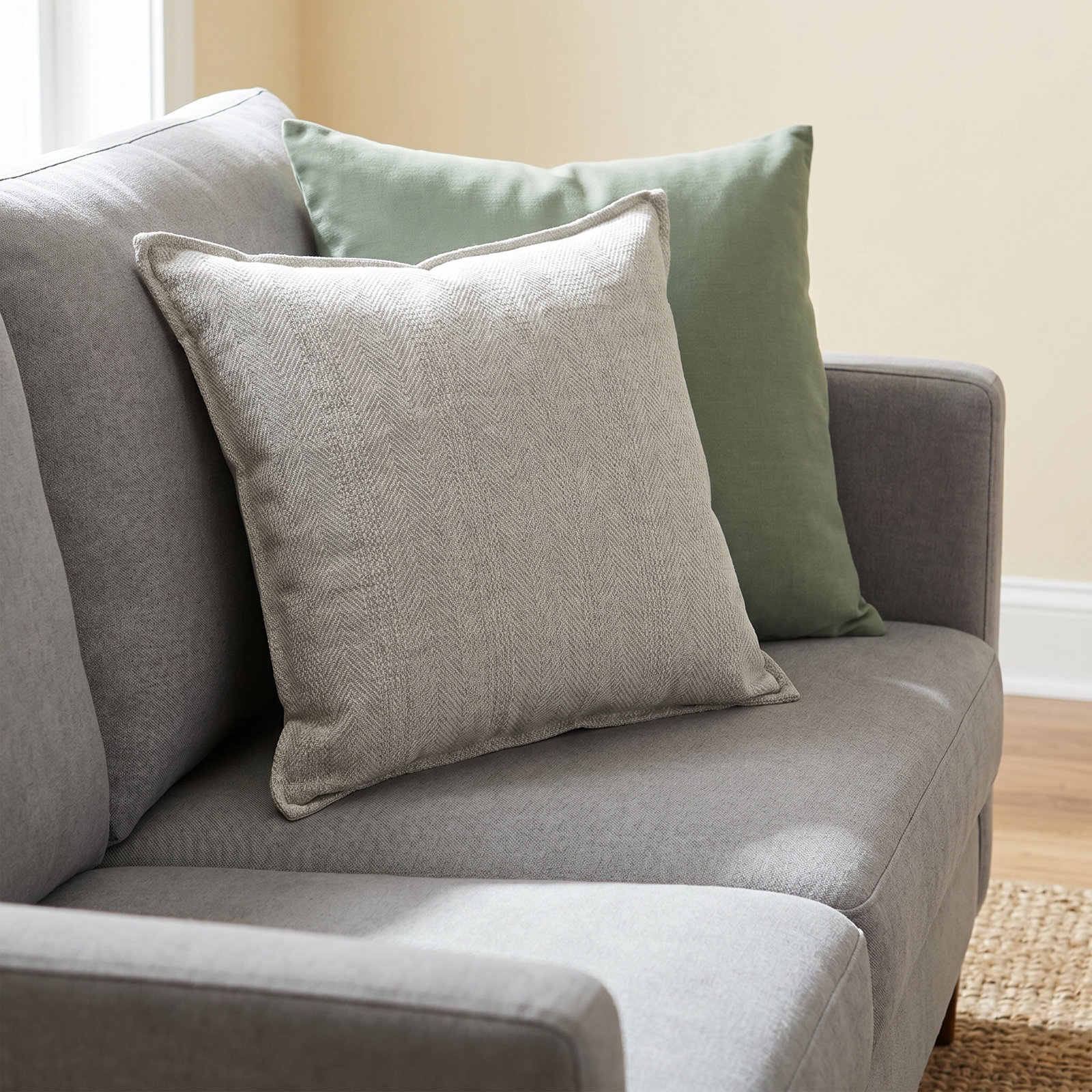 Thayer 18" x 18" Cotton Pillow Cover & Insert, Natural
