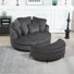 Upholstered Barrel Chair With Ottoman