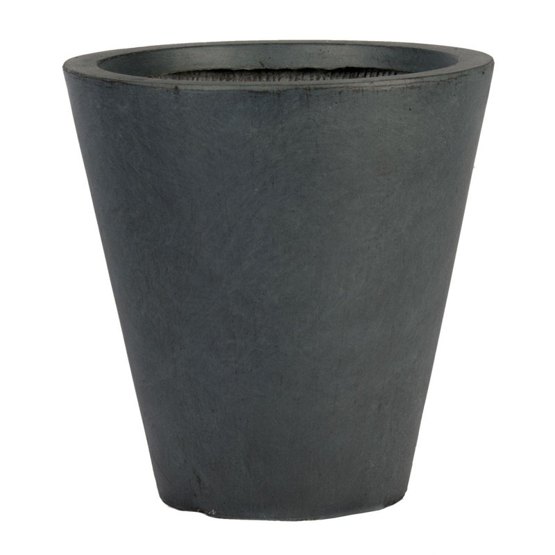 Contemporary Smooth Handmade Pot Planter, Dark Grey, 51 cm H x 50 cm W x 50 cm D