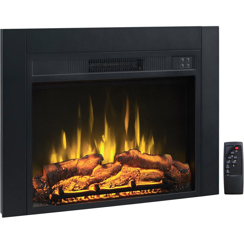Foyer électrique encastrable avec ensemble avant, l 23 po x H 17 po, chauffage 1500 W