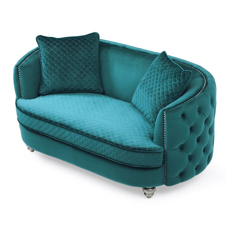 Daisha 67'' Velvet Sofa, Green Velvet