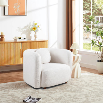Fauteuil d'appoint carré, fauteuil rembourré en nuage Boucle, fauteuil de style japonais, canapé 1 place