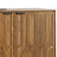 Farmhouse Walnut Accent Cabinet with Slatted Doors Adjustable Shelves & Storage